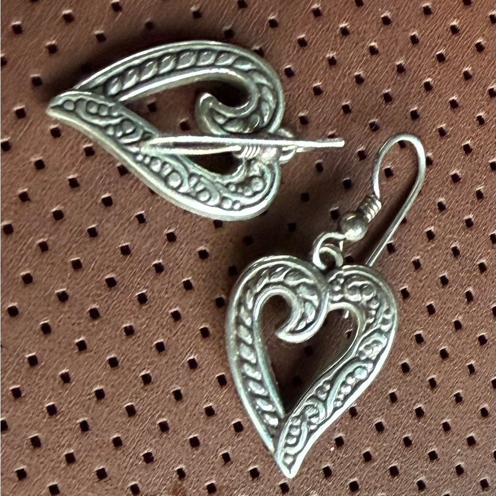 Brighton Elegant Silver Heart Earrings